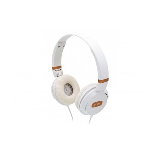 Coby Chx2 Dynamic Solid Bass 1500mw 1.3m 3.5mm Mikrofonlu Kulak Üstü Kablolu Kulaklık Beyaz